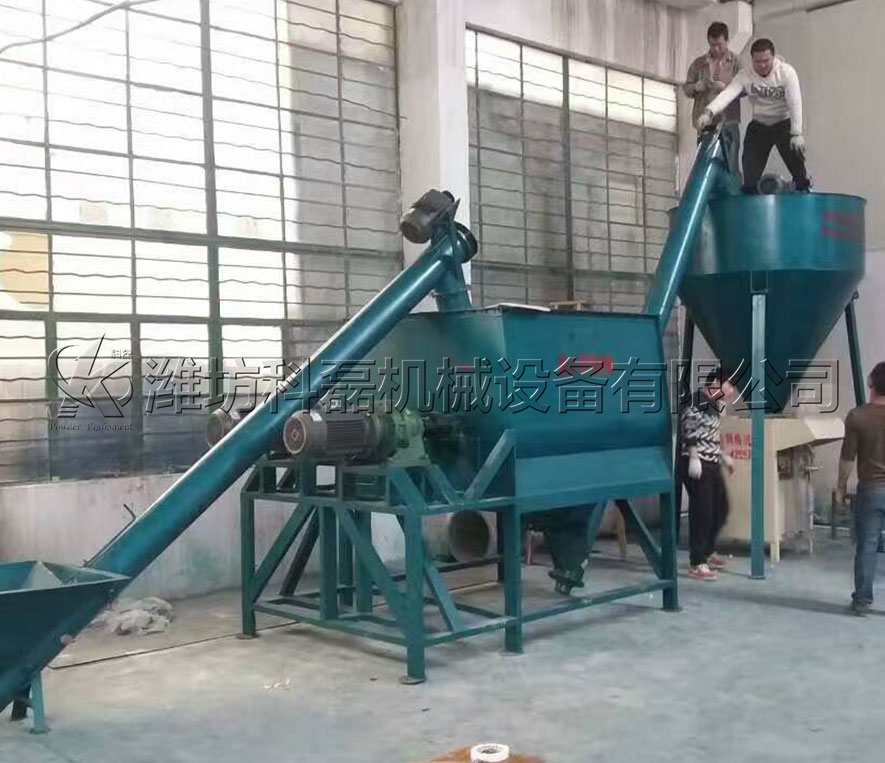 山東東(dōng)營客戶膩子(zi)粉生産線實(shí)拍 第1張